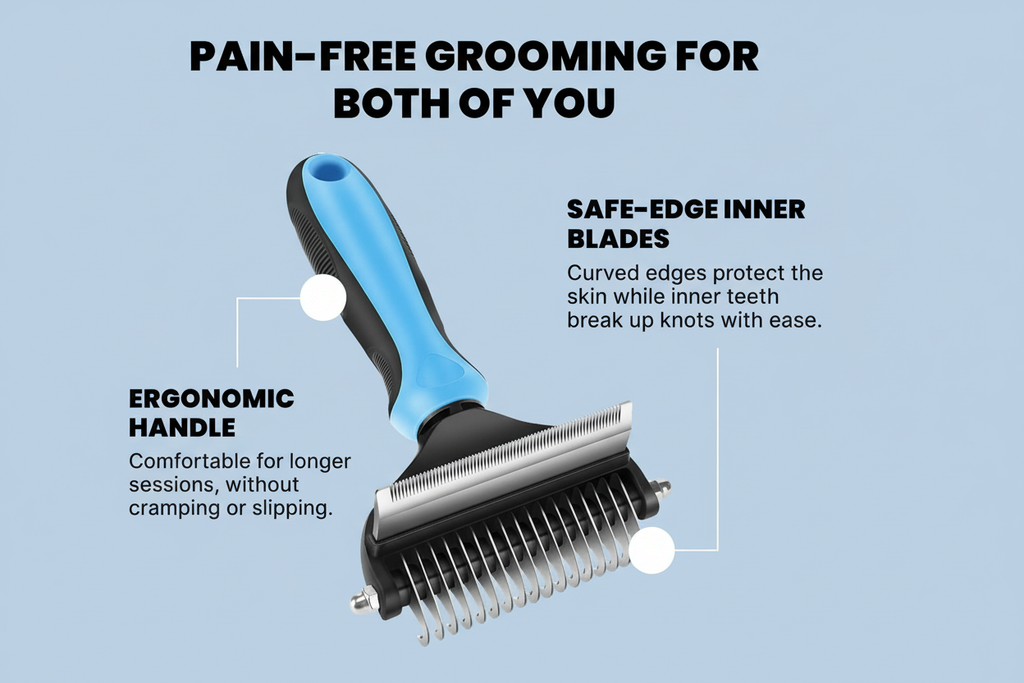 Pet grooming brush product image without logos