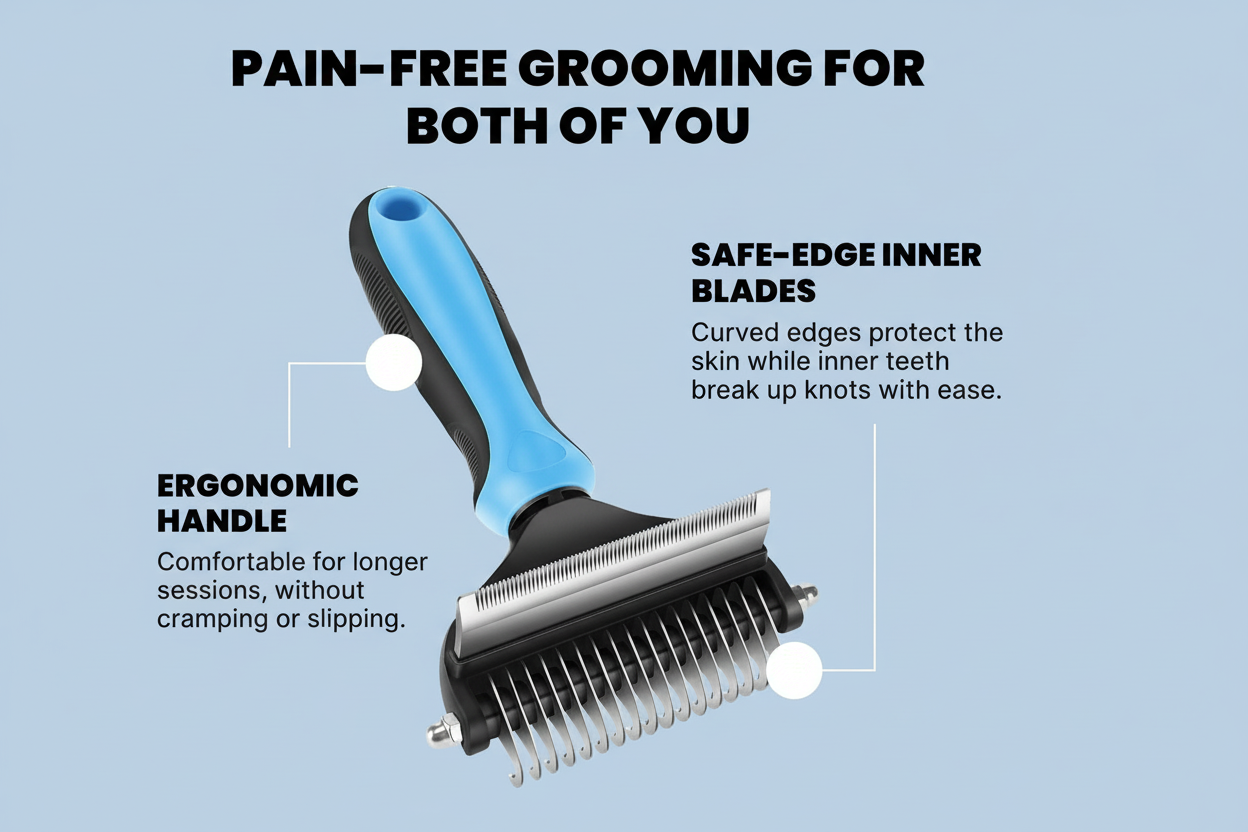 Pet grooming brush product image without logos