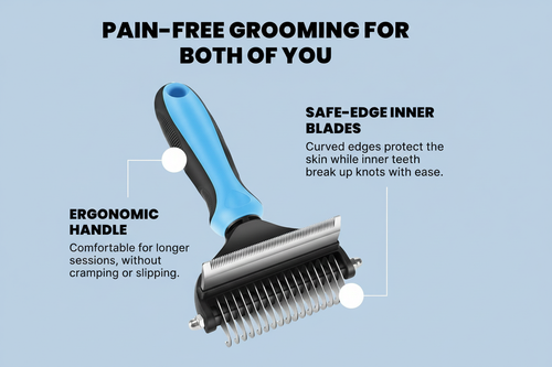 Pet grooming brush product image without logos